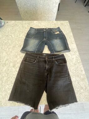 Men's Denim Shorts - Blue and Black